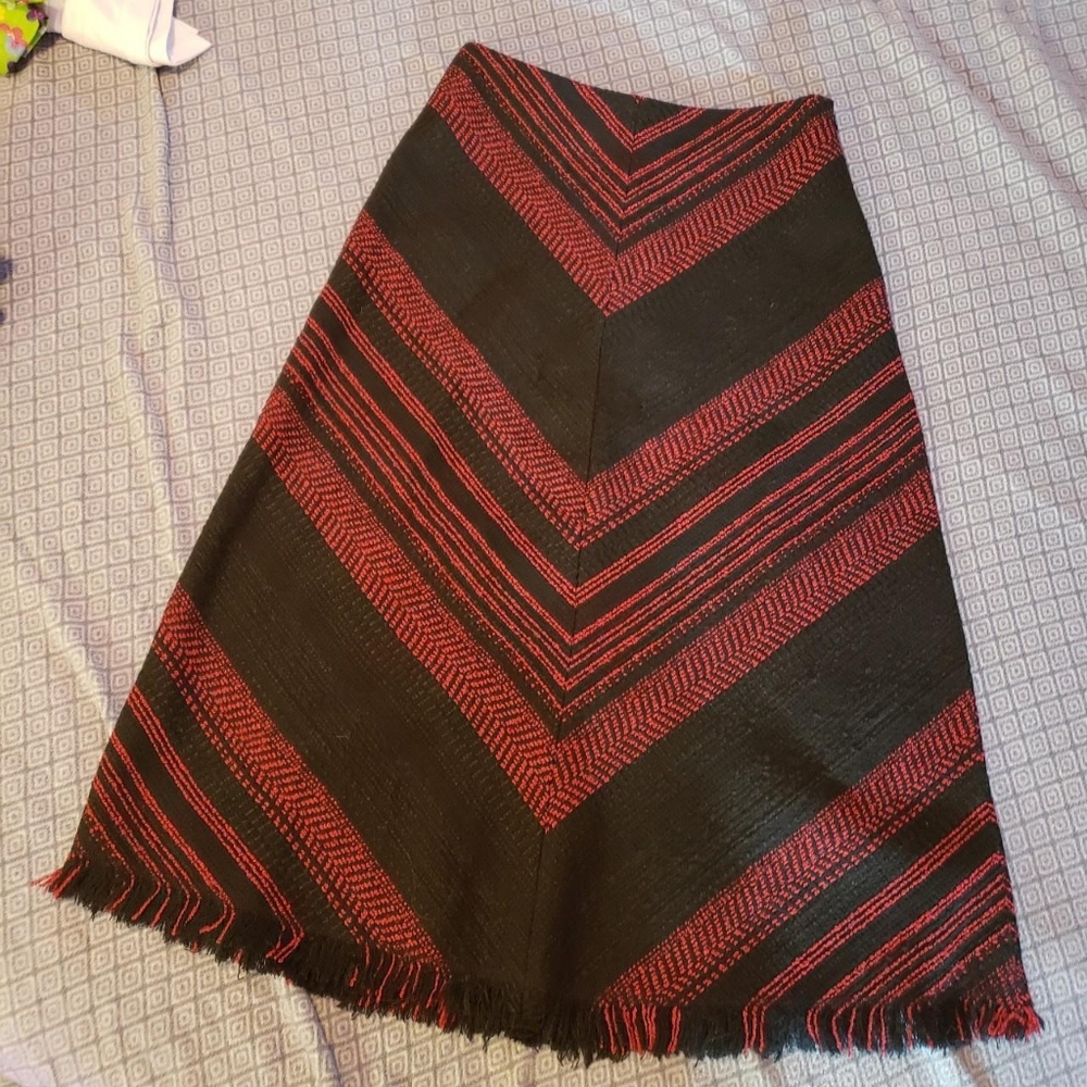 Midi A line Chevron Skirt